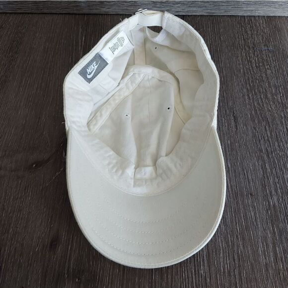 Nike Just Do It Hat Cap Swoosh Logo Adult White Adjustable Buckle - Picture 6 of 6